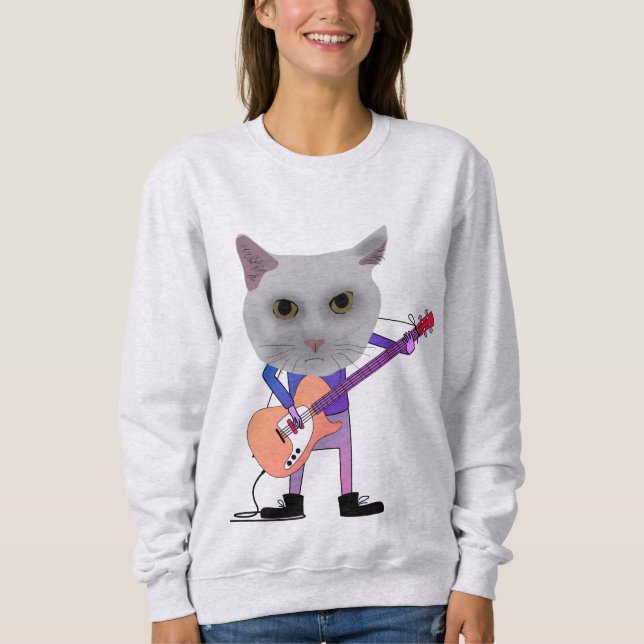 Sweatshirt CHAT JOUER T-shirt GUITARE ÉLECTRIQUE (Devant)