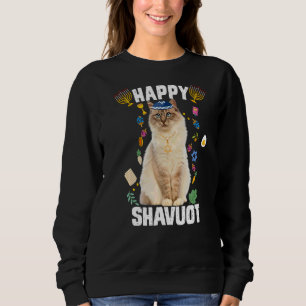 Sweatshirt Chat juif Kippah Happy Shavuot Matzah Shavuot Hol