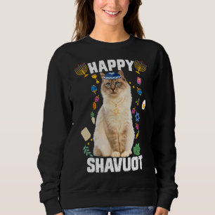 Sweatshirt Chat juif Kippah Happy Shavuot Matzah Shavuot Hol