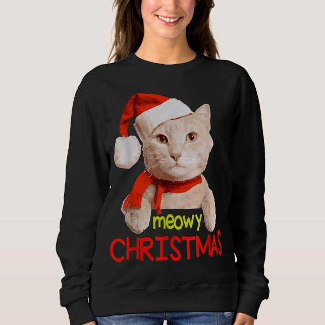 Sweatshirt Chat Kitty Xmas de Noël drôle (Devant)