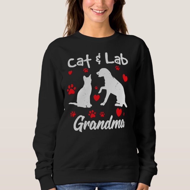 Sweatshirt Chat Labrador Retriever Grand-mère Lab Chien (Devant)