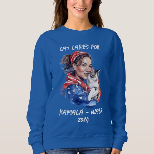 Sweatshirt Chat Ladies for Harris and Walz Political Humour (Devant)