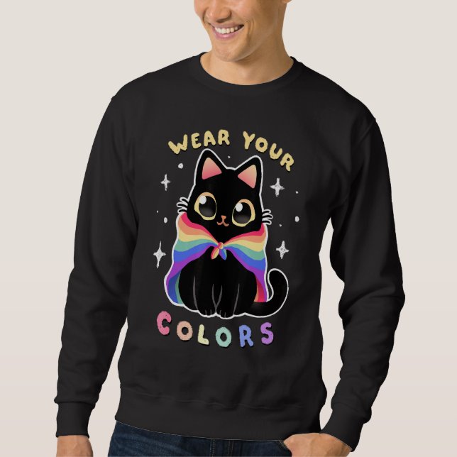 Sweatshirt Chat Lgbt Pride (Devant)