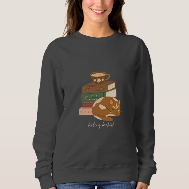 Sweatshirt Chat livresque (Devant)