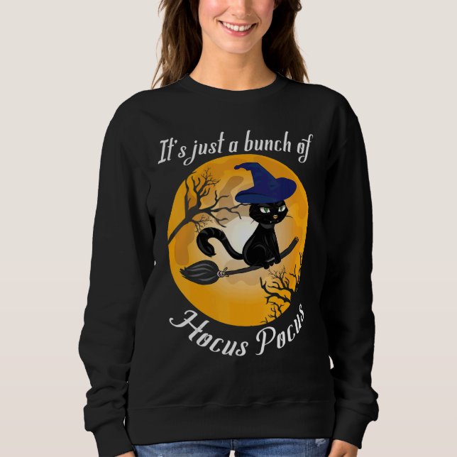 Sweatshirt Chat Lune Drôle Halloween C'est Juste Un Tas De Ho (Devant)