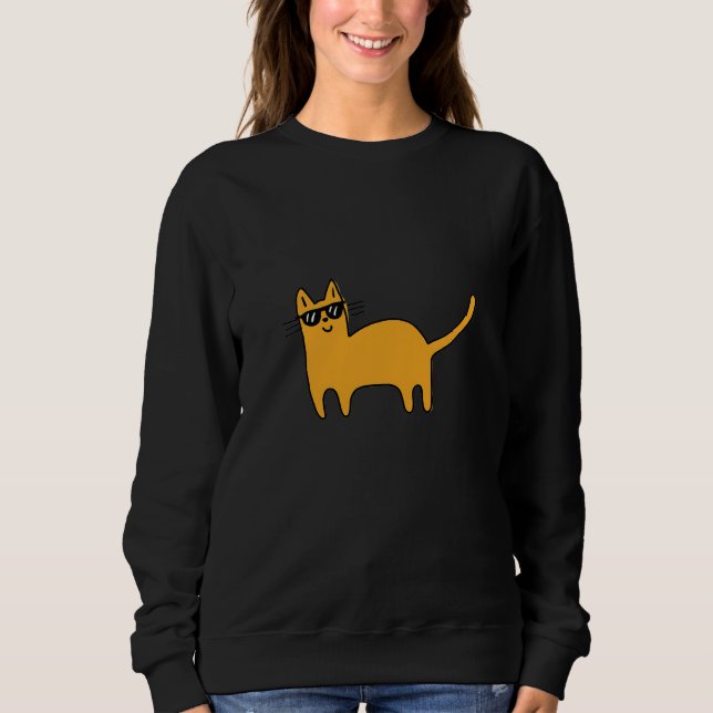 Sweatshirt Chat Lunettes de Soleil Cool (Devant)