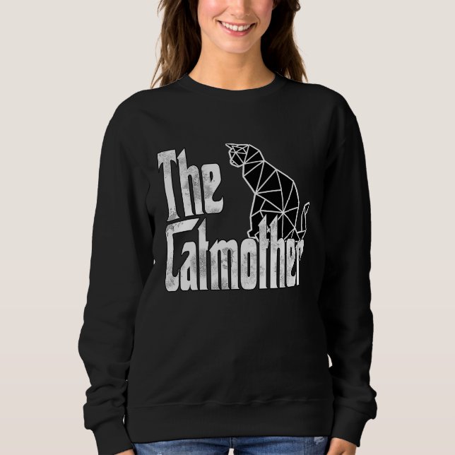 Sweatshirt Chat Maman Catmother Polygon Chat Mère Kitty Maman (Devant)