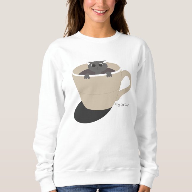 Sweatshirt chat mignon dans une tasse (Devant)