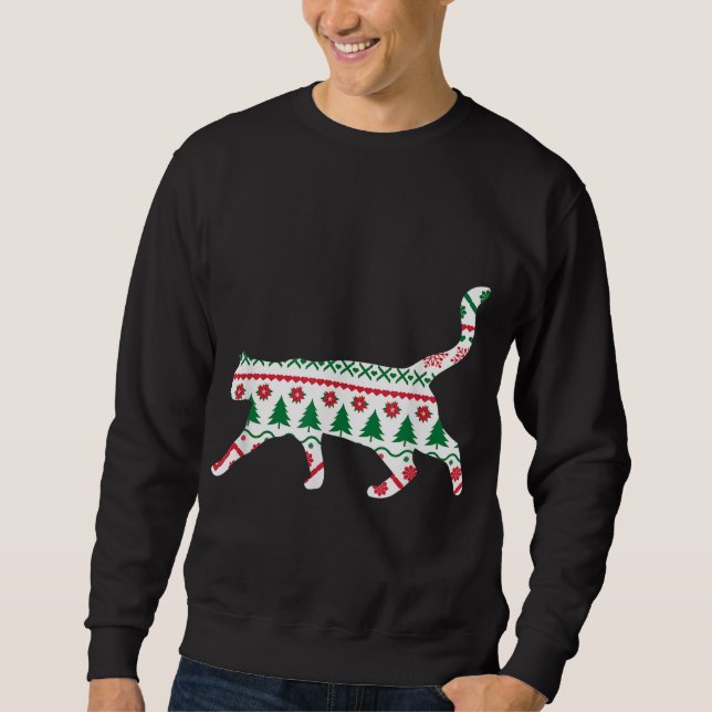Sweatshirt Chat mignon Doux de Noël moche Meow Noël (Devant)