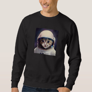 Sweatshirt Chat Mignon Portant un Casque d'Astronaute pour Ch