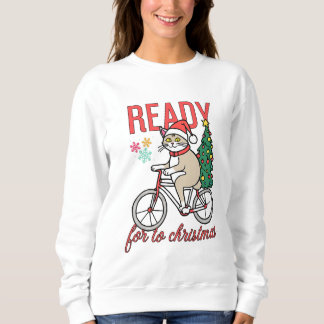 Sweatshirt chat mignon Prêt pour Noël