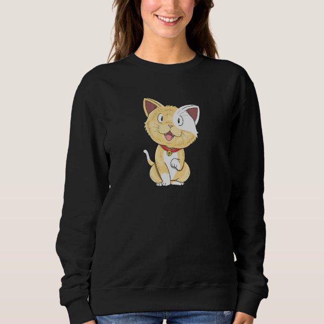 Sweatshirt Chat Motif Chat Chat Kitten Mignonne Dame Hommes E (Devant)