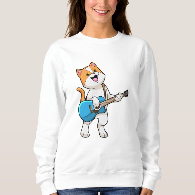 Sweatshirt Chat Musique avec guitare (Devant)