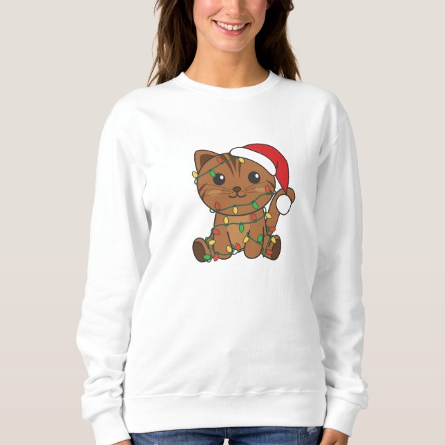 Sweatshirt Chat Noël Animaux d'hiver Chats (Devant)
