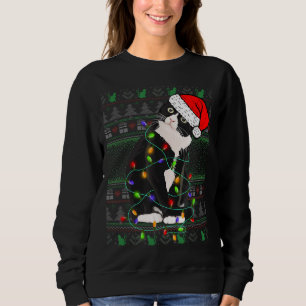 Sweatshirt Chat Noël mignon style pull de Noël moche
