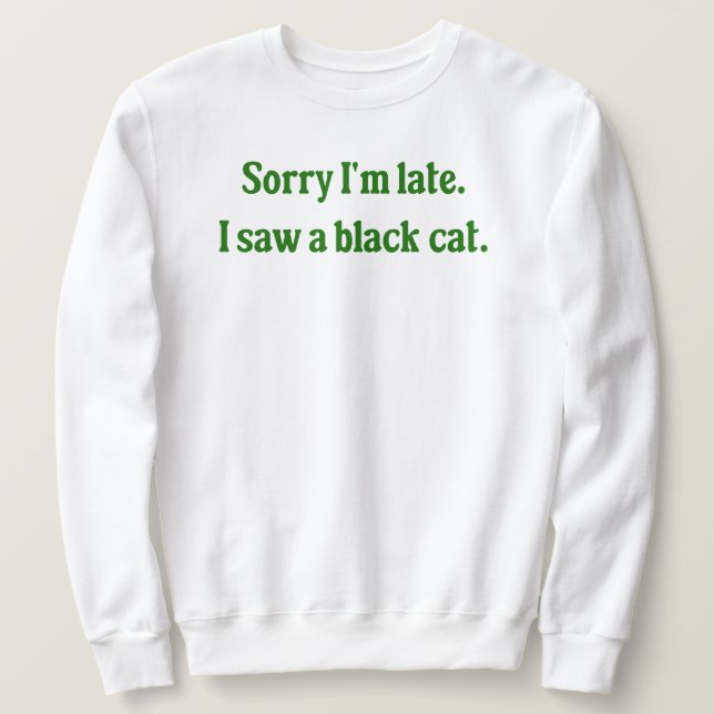Sweatshirt Chat noir amusant (Design devant)