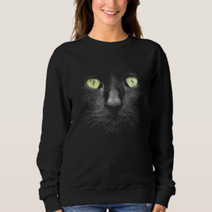 Sweatshirt Chat noir aux yeux verts