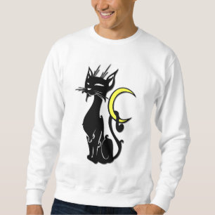 Sweatshirt Chat noir avec la lune
