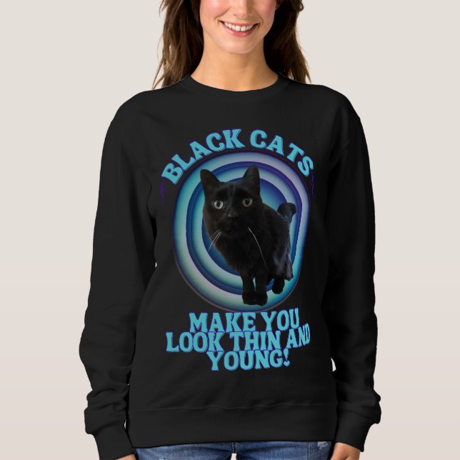 Sweatshirt Chat noir mignon (Devant)