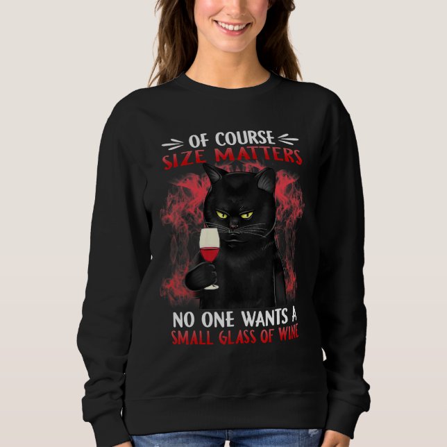 Sweatshirt Chat Noir Petit Verre De Vin (Devant)