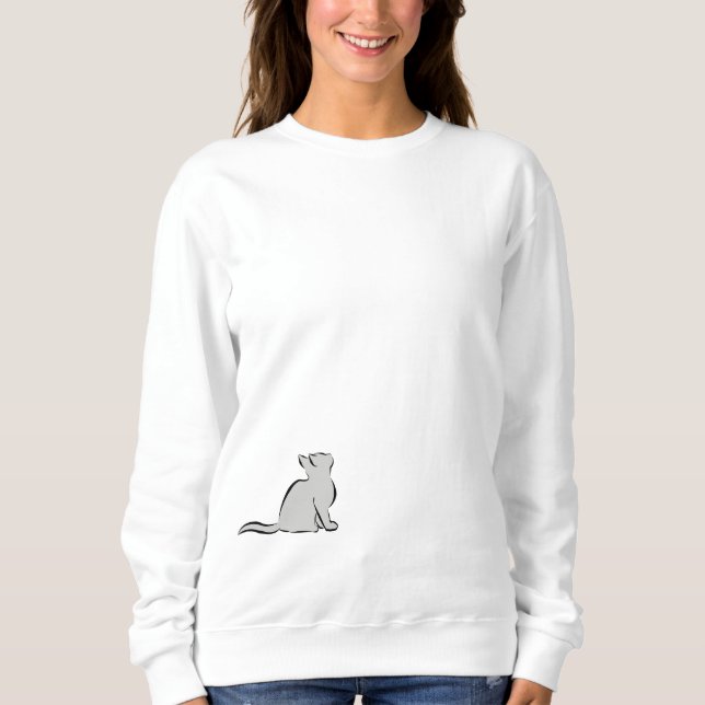 Sweatshirt Chat noir, suffisance grise (Devant)