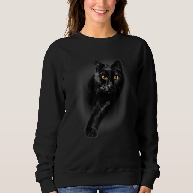 Sweatshirt Chat noir Yellow Eyes Chats (Devant)