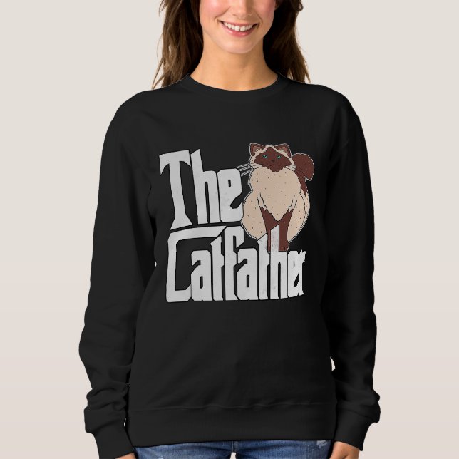 Sweatshirt Chat Papa Le Catfather Siamese Chat Père Kitty Pap (Devant)