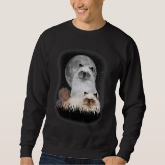 Sweatshirt Chat perse mignon avec lune Perse animal de chat