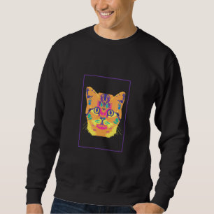 Sweatshirt Chat Pop Art I Kitten Chat Amis Colorful Sweet M