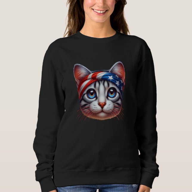 Sweatshirt Chat portant Drapeau Musique Exercice Chat (Devant)