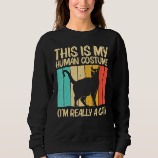 Sweatshirt Chat pour hommes femmes Chat noir  Chat Personne C