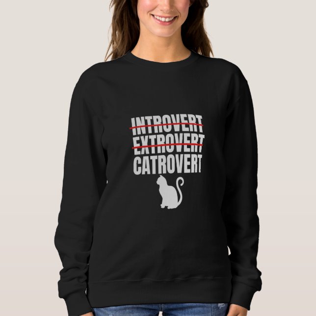 Sweatshirt Chat Propriétaires de chat Introverti Extraverti C (Devant)
