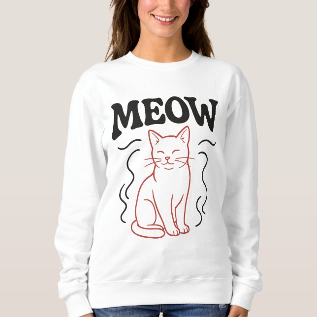 Sweatshirt chat rouge (Devant)