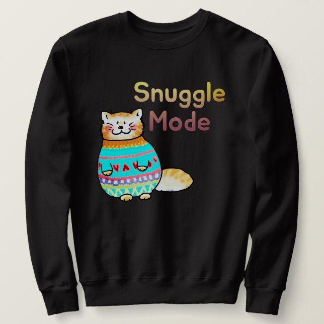 Sweatshirt Chat roux mignon en mode câlin (Design devant)