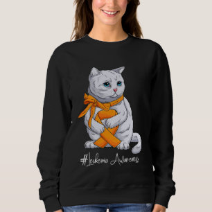 Sweatshirt Chat Ruban Orange Mois de Sensibilisation à la Leu