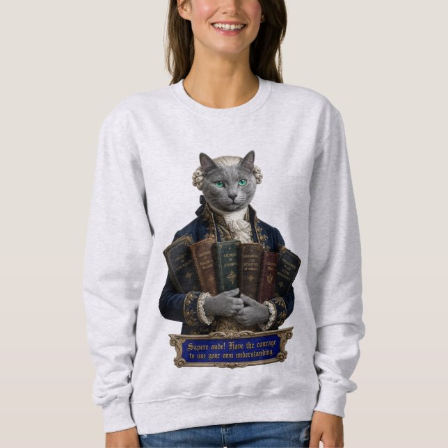 Sweatshirt Chat Russian Blue Emmanuel Kant (Devant)