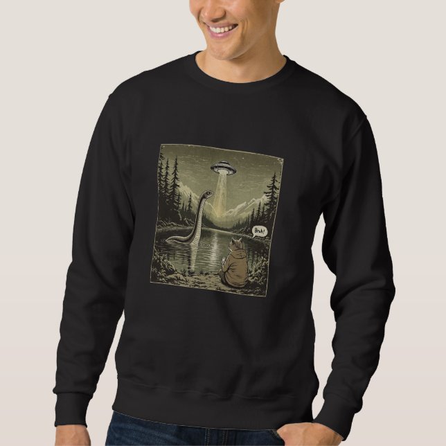 Sweatshirt Chat Sasquatch Loch Ness Monster Introvert Alien U (Devant)
