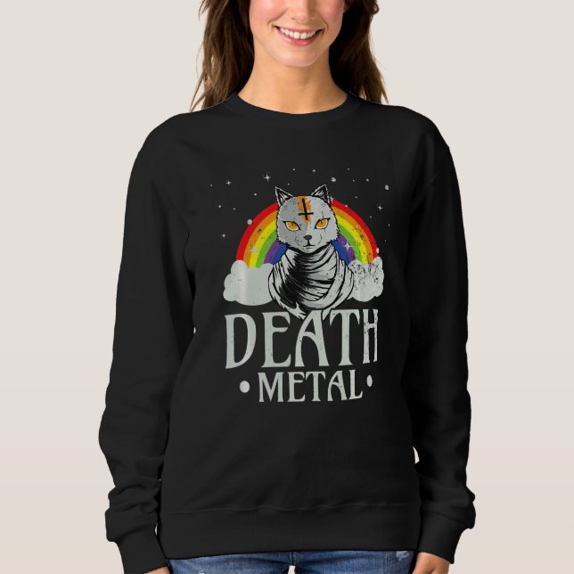 Sweatshirt Chat Satan Rock Goth Pour Concerts Festivals Mort  (Devant)