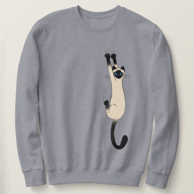 Sweatshirt Chat siamois suspendu | Chat drôle (Design devant)