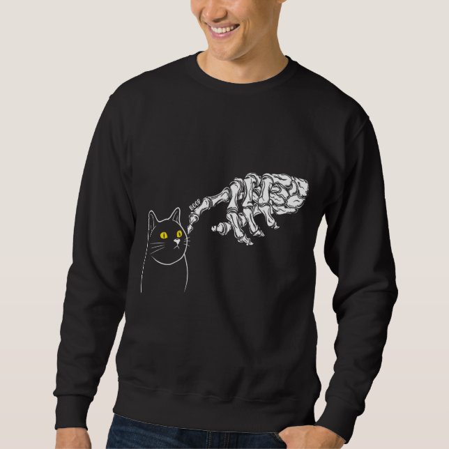 Sweatshirt Chat sorcière mignonne Halloween (Devant)