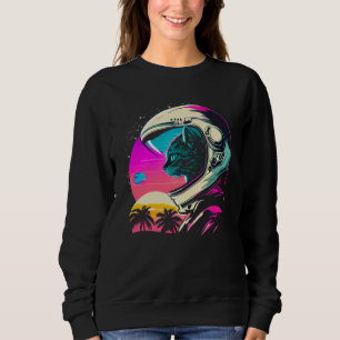 Sweatshirt Chat spatial Vaporwave esthétique 80s 90s Astronau