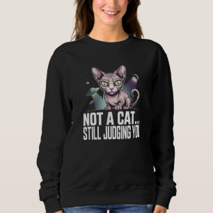 Sweatshirt Chat Sphynx jugeant l'OVNI Alien Art sarcastique