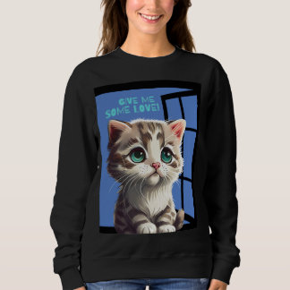 SWEATSHIRT CHAT SUR LA CITATION DE LA FENÊTRE
