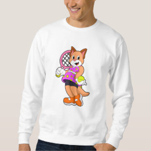 Sweatshirt Chat Tennis avec raquette de tennis
