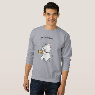 Sweatshirt Chat Trompette Drôle – Mode Masculine Féline Jazz 
