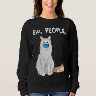 Sweatshirt Chat Turkish Van Ew People portant un masque facia