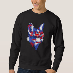 Sweatshirt Chat Union Jack En Lunettes De Soleil Pour Enfants