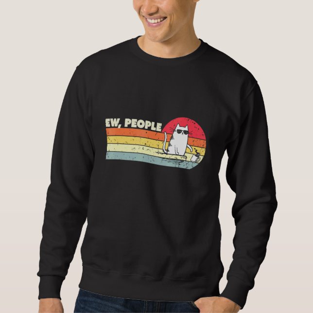 Sweatshirt Chat vintage Retro (Devant)