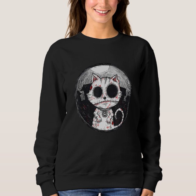 Sweatshirt Chat Zombie   Chat Zombie  Halloween (Devant)