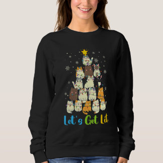 Sweatshirt Chatons de Noël Allumons les Chatons Arbre de Noël